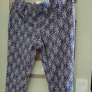 Navy and Tan Ankle Pants